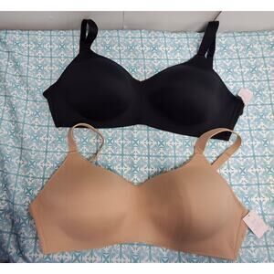 Auden Wirefree Comfort Bras Lot of 2 Womens 46DD Lightly Lined NWT